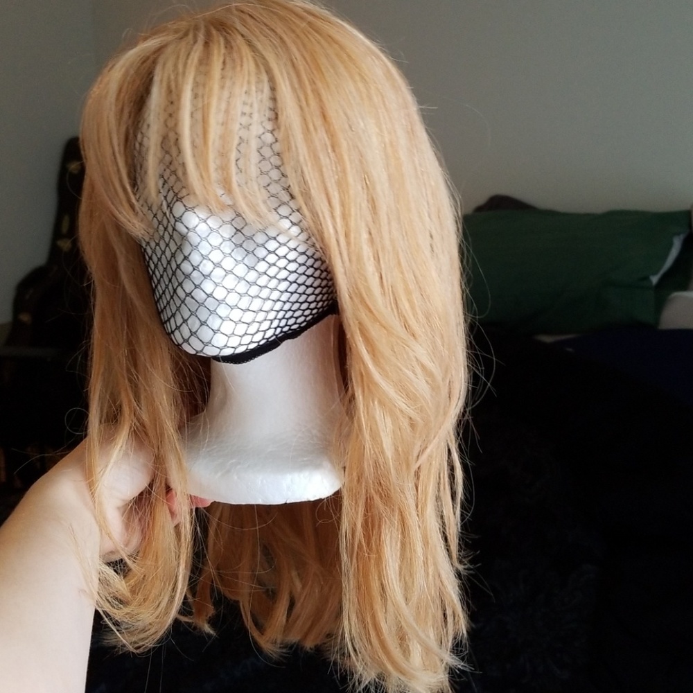 100% Lace Human Hair Strawberry Blonde Wig